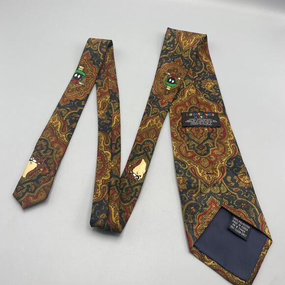 Looney Tunes Mania Tie‎ Paisley Taz Marvin Martian Korea Necktie Bugs Bunny - Picture 4 of 6